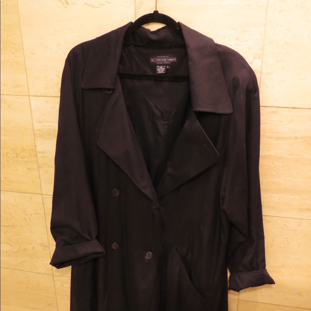 Long black trench coat